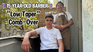 THE 15YEAROLD BARBER 💈CRAZY LowTaper with CombOver in Berlin [upl. by Rooney]