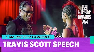 SPEECH Travis Scott Thanks His Family amp BET For 2024 I Am Hip Hop Honor  Hip Hop Awards 24 [upl. by Melosa]