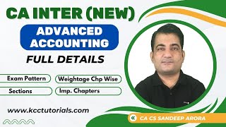 CA Inter Advanced Accounting New Syllabus  Chapter Wise Weightage  CA Inter Best Video Lectures [upl. by Timothee]