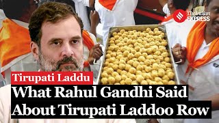 Tirupati Laddu Row Rahul Gandhi Raises Concerns Over Tirupati Laddu Adulteration [upl. by Rider362]