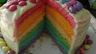 REGENBOGENTORTE  Rezept und StepbyStep Anleitung [upl. by Ettevey]