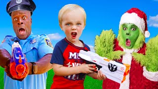 Kids Fun TV Baby VS Police Officer VS Grinch Compilation Video [upl. by Milissent]