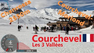 4K Skiing Courchevel Les3Vallées Chanrossa 2550m to CourchevelMoriond France GoPro HERO11 [upl. by Ahsie591]