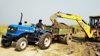 Sonalika DI 47 RX 50 hp Tractor with fully loaded trolley  Sonalika tractor power  CFV [upl. by Acinaj]