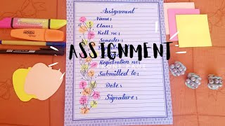 How to make assignment Front page designcalligraphydrawing [upl. by Ellehcin]