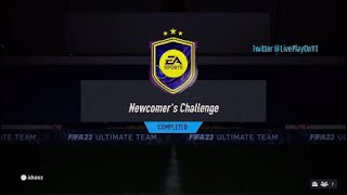 Newcomers Challenge SBC  CHEAPEST METHOD WALKOUT PACKED  FIFA 23 [upl. by Ekralc768]