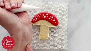 Decorating a Mushroom Sugar Cookie with Royal Icing [upl. by Mihe]