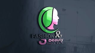 Logo Design Photoshop Tutorial  Fashion amp Beauty Design [upl. by Akerdal]