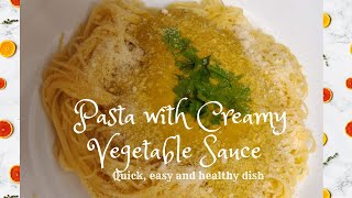 How to Cook Capellini Pasta with Creamy Vegetable Sauce Vegetarian Option [upl. by Nahama87]