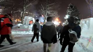 【 Walking video with NCS 】Hokkaido Sapporo Snow Festival 2019 [upl. by Amhser]