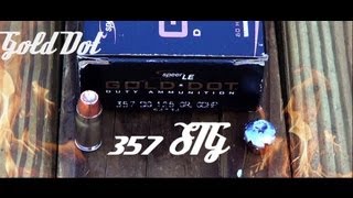 Speer Gold Dot 125gr 357 SIG Ballistics Gel Test amp Review HD [upl. by Sugirdor]