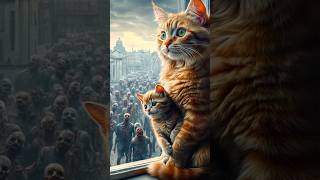 Ginger Cat Saves Little Kitten from Zombies 🧟️😿 cat kitten catvideos catlover cutecat shorts [upl. by Deena]