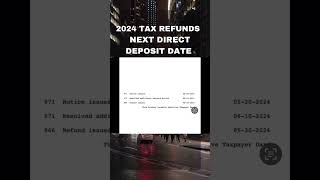 2024 TAX REFUNDS NEXT DIRECT DEPOSIT DATE FOR TAX REFUNDS taxrefund 2024 irs directdeposits [upl. by Reeva]