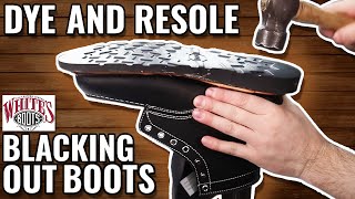 ASMR  BLACKING OUT BOOTS  Whites Boots Resole [upl. by Neleag104]