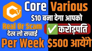 Core Various Full Details in Hindi  Core Various Real or Scam  Core Mining Opportunity  core [upl. by Adnilav]