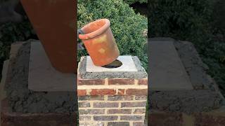 Lime mortar chimney stack rebuild with a reclaimed pot brickie derelict restoration [upl. by Octavia]