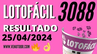 🍀 Resultado Lotofácil 3088 [upl. by Eciralc]