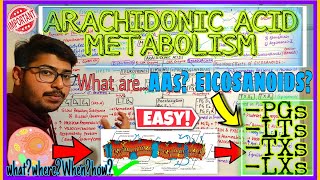 ARACHIDONIC ACID METABOLISM PROSTAGLANDINS LEUKOTRINES THROMBOXANELIPOXINSand its function [upl. by Maitland]