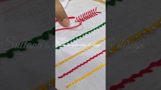 Superb hand embroidery beads border design with basic stitchytshorts embroidery shorts [upl. by Ayaet]