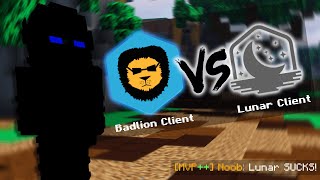 Lunar Client vs Badlion Client Hypixel Bedwars [upl. by Yliah]