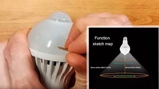 E27 LED Light Bulb with IR motion sensor  Unboxing amp disassembly lamp with IR motion sensor [upl. by Dixil]