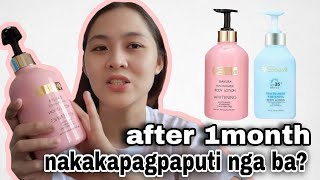 AFTER 1MONTH REVIEW SHAWILL BODY LOTION SAKURA NIACINAMIDE amp WITH SPF35 PA [upl. by Enajyram]