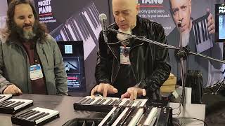 Jordan Rudess Demos The Pocket Piano  Namm 2024 Amazing skills [upl. by Kcirreg]