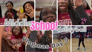 MIDDLE SCHOOL VOLLEYBALL Vlogmas Day 5 Funny [upl. by Otrebla]