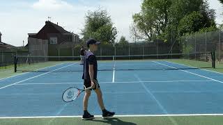 Beginners Tennis Game Dad vs 10 Year Old Son [upl. by Shirlie]