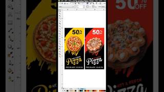 Pizza Banner Flyer Template Design CorelDRAW Tutorial Shorts Video art [upl. by Ikkaj725]