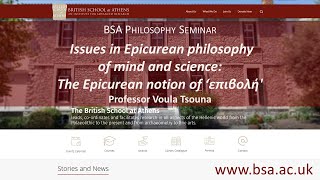 Voula Tsouna Issues in Epicurean philosophy of mind and science 1 The Epicurean notion of επιβολή [upl. by Ordnasela]