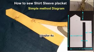 Best Sewing Shirt Sleeve Placket  Simplest sleeve button placket [upl. by Augustine]