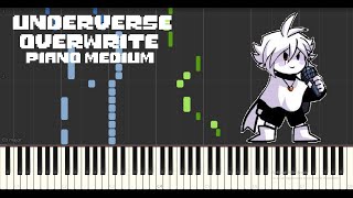 Overwrite from Underverse  Medium mode Piano Tutorial Midi visualizer [upl. by Annawad]