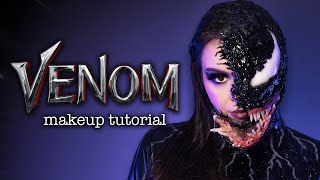 VENOM 🖤 Halloween SFX Makeup Tutorial deutsch SPOOKTOBER [upl. by Llenrad]