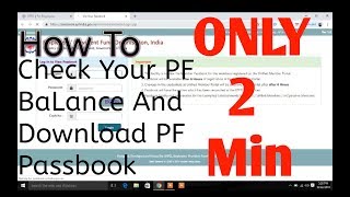 HOW TO CHECK PF amp PENSION BALANCE AND DOWNLOAD PF PASSBOOK IN EPFO [upl. by Greenburg361]