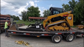 Broken trencher boom and mowing with the skid steer [upl. by Llahsram]