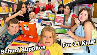 School Supplies for 11 kids  Cost  Back to School 2022 [upl. by Lalla]