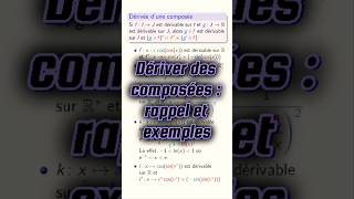 Exemples de calculs de dérivées de composées de fonctions cpge maths pcsi mpsi derivation [upl. by Derick863]