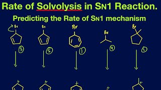 Rate of Solvolysis in SN1 mechanism How does aromaticity play role in reaction rate for SN1 [upl. by Drogin]