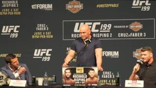 Michael Bisping and Luke Rockhold trash talk through UFC 199 press conference [upl. by Eromle]