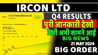 IRCON Share Latest News Q4 Results  ircon share q4 news  ircon share Q4 news  Ircon share news [upl. by Zoila]