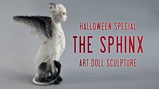 HALLOWEEN ART DOLL 🩸 Sphinx Mythical Creature Monster Custom Repaint [upl. by Deland]