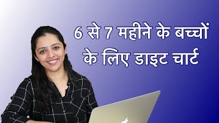 डाइट चार्ट 6 से 7 महीने के बच्चों के लिए  Baby Diet Chart in Hindi [upl. by Hamid]