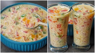 Refreshing Sago Salad Drink Recipes  Summer Drinks  Sago Custard Jelly Drink Recipe [upl. by Bascio]