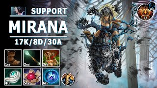 Mirana Soft Support  731b  Pos 4 Mirana Guide  Dota 2 Immortal Gameplay [upl. by Terryl]