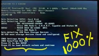 CMOS Error On Startup Fix CMOS Setting Wrong 1000 Best Solution  Telugu [upl. by Einnalem968]