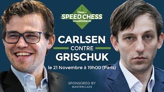 Magnus Carlsen contre Alexander Grischuk Mardi 21 Novembre 19h00 [upl. by Shari]