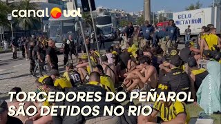 TORCEDORES DO PEÑAROL SÃO DETIDOS APÓS CONFUSÃO EM PRAIA NO RIO DE JANEIRO VEJA VÍDEO [upl. by Ylremik]