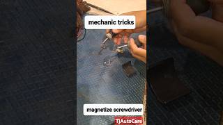 mechanic tricks how to magnetize screwdriver mechanic tips tricks hack tjautocare shorts [upl. by Yerffej380]