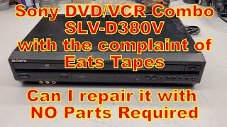 A Sony SLVD380P DVDVCR with no VCR tape take up torque eats tapes No Parts Required Repair [upl. by Zerelda]